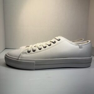 Lugz Stagger Lo Sneaker Lace-Up Oxfords White Faux Leather Men's Sz US 9 EU 42.5